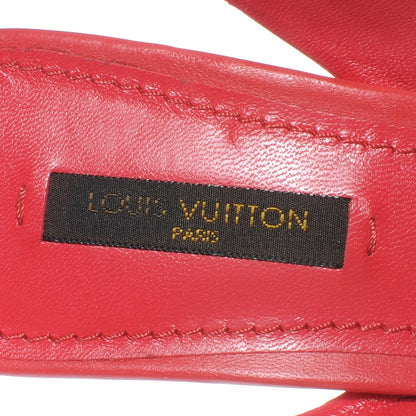 Louis Vuitton Porto Cervo Leather Slingback Heels Red 38 7 of 8