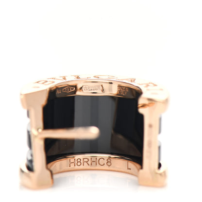 Bulgari 18K Rose Gold Black Ceramic B.Zero1 Hoop Earrings 4 of 4