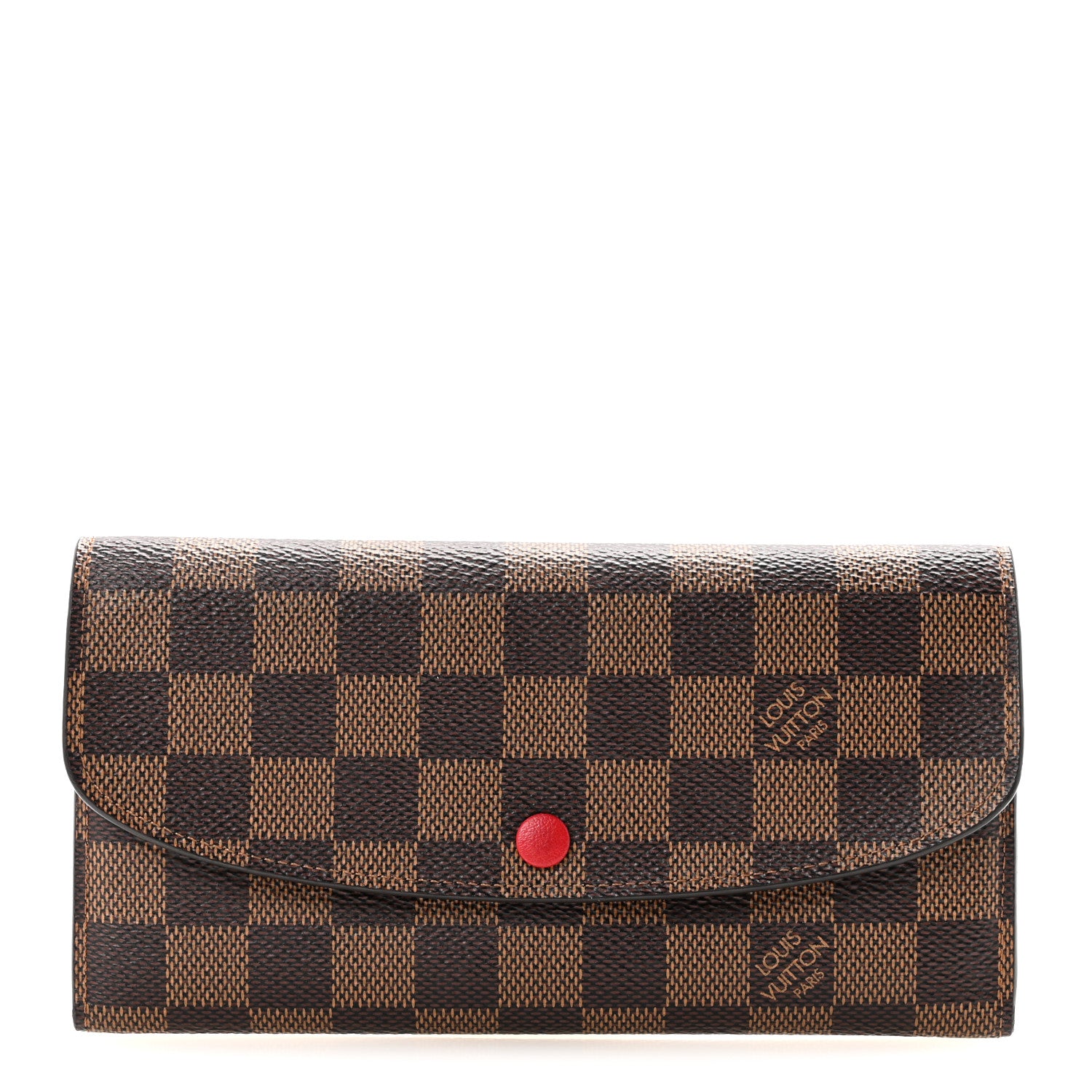 Louis Vuitton Damier Ebene Emilie Wallet Red 1 of 7