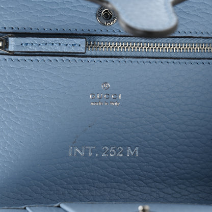 Gucci Dollar Calfskin Enamel Monochrome GG Marmont Envelope Strap Wallet Porcelain Light Blue 5 of 7