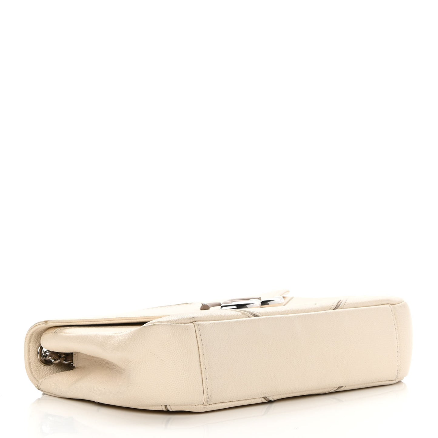 Caviar Macro Chevron Single Flap White
