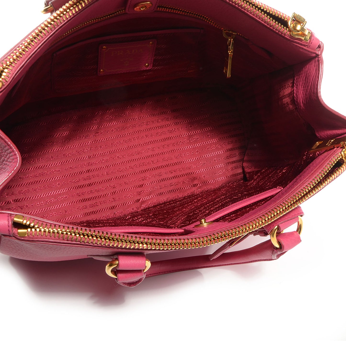 Vitello Daino Large Double Zip Tote Peonia