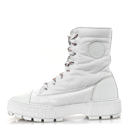 Hermes Calfskin Parachute Fresh Ankle Boots 37 White 1 of 14