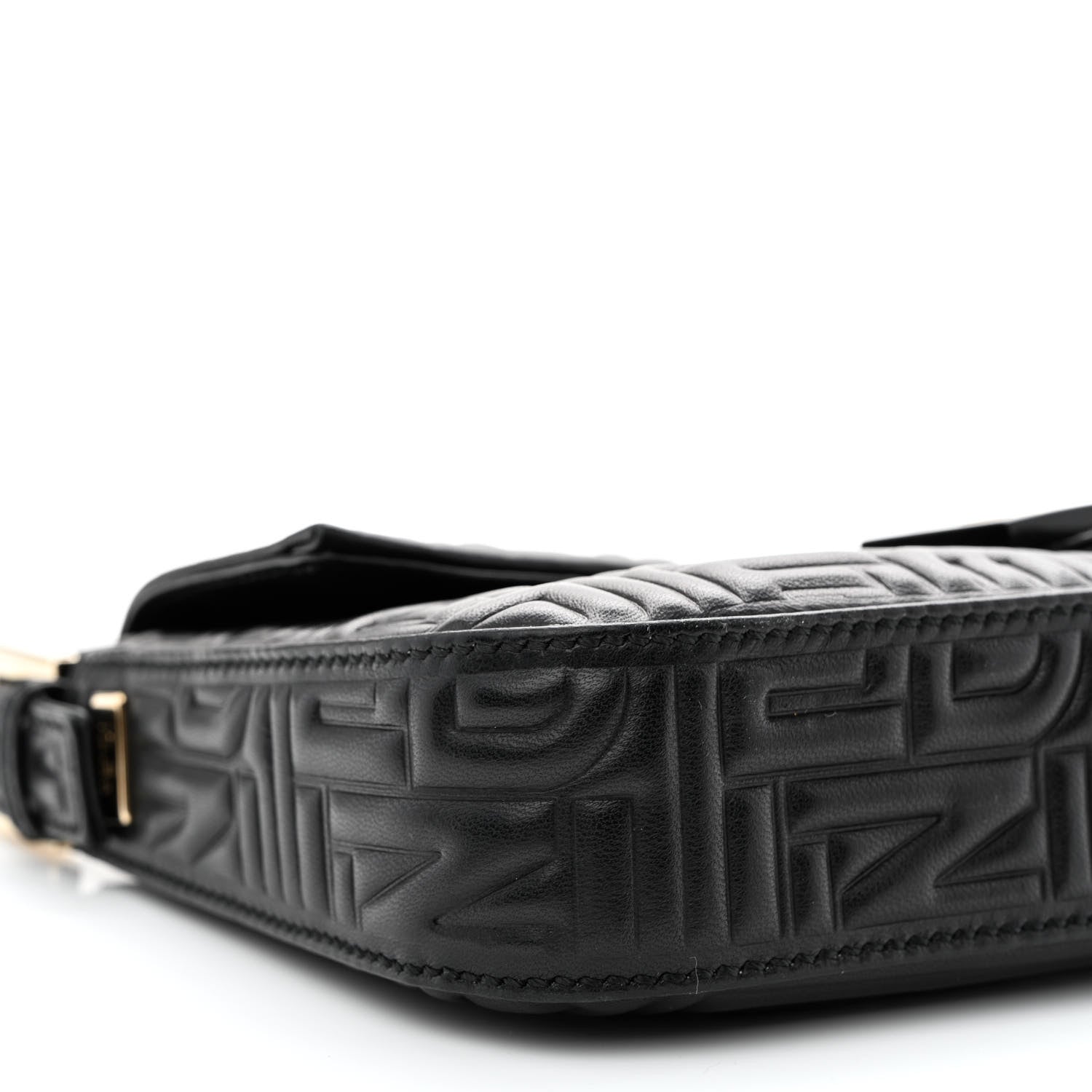 Fendi Nappa Logo Embossed Baguette Black 9 of 10