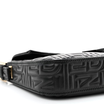 Fendi Nappa Logo Embossed Baguette Black 9 of 10