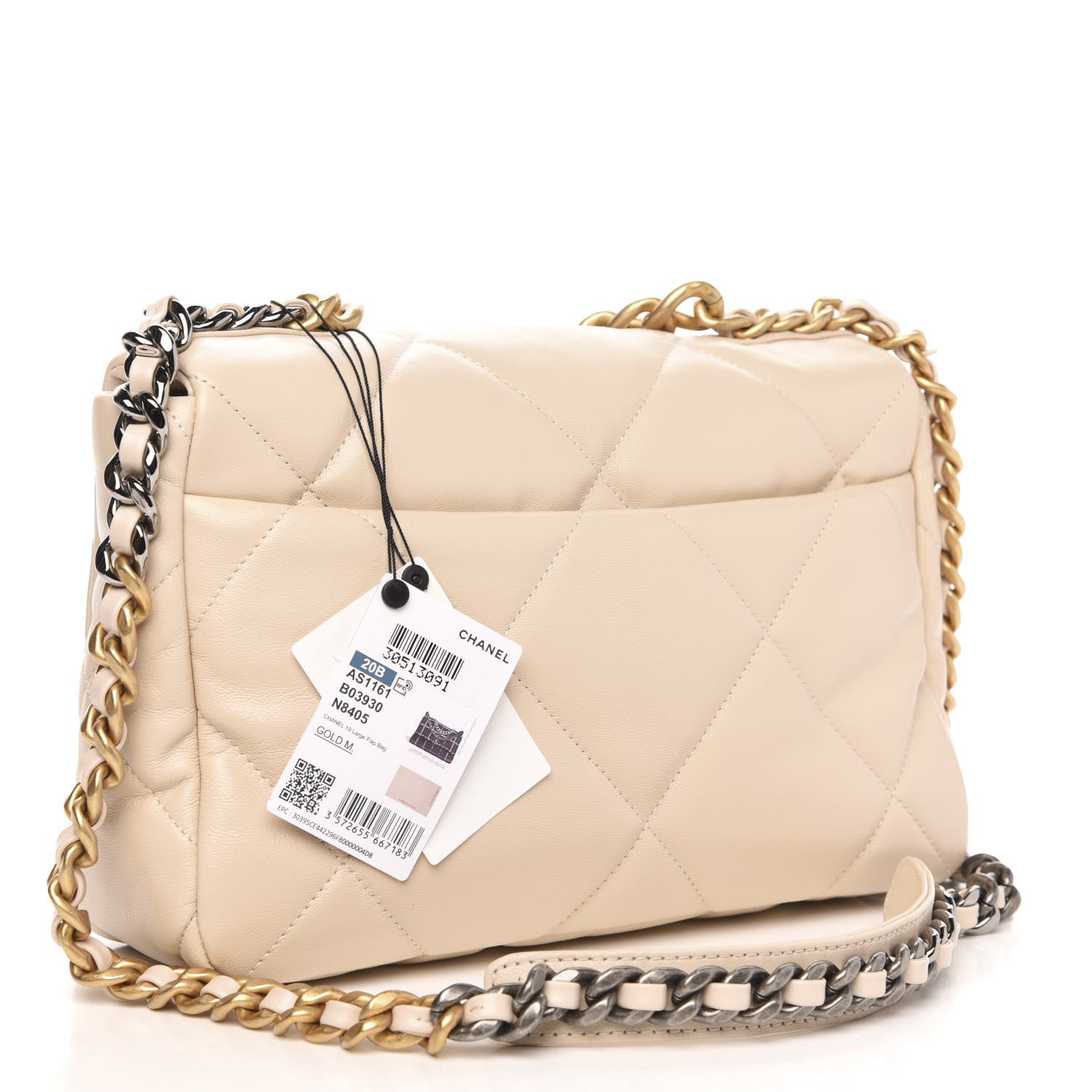 Chanel Lambskin Quilted Large 19 Flap Beige 3 of 11
