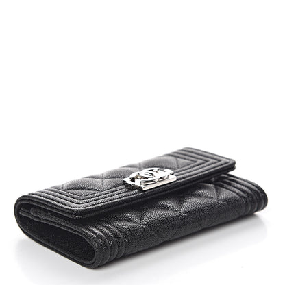 Chanel Caviar Quilted Boy Flap Card Holder Black 4 of 12
