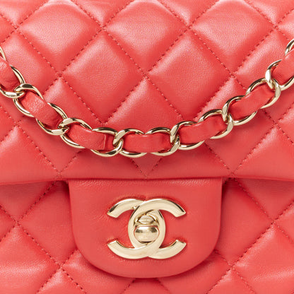 Chanel Lambskin Quilted Mini Rectangular Flap Pink 9 of 12