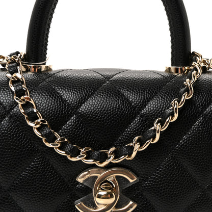 Chanel Caviar Quilted Coco Handle Clutch With Chain Black 7 of 10