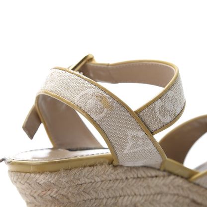 Louis Vuitton Canvas Monogram Nil Espadrille Wedge Sandals 38 Beige 13 of 13