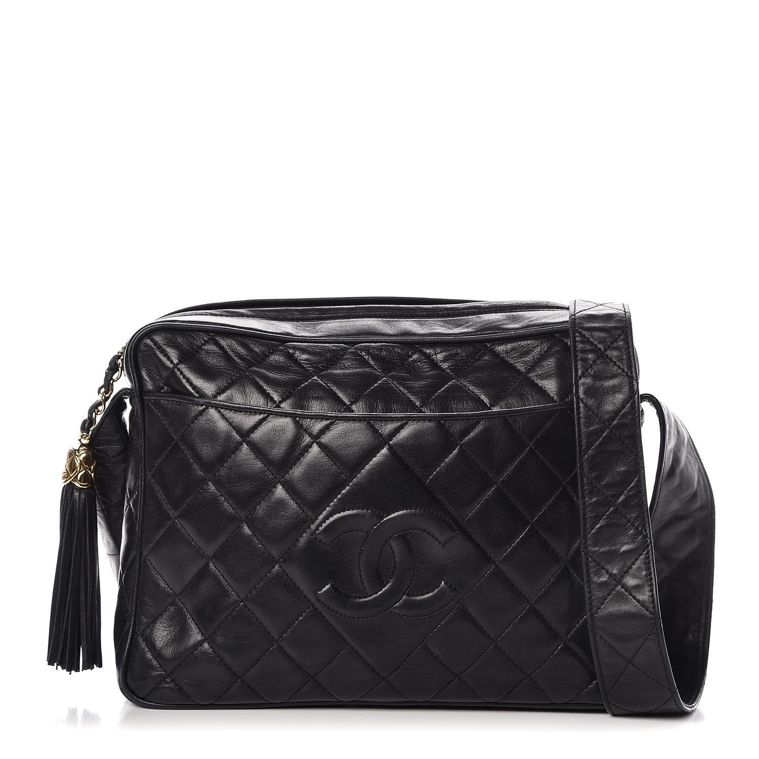 Chanel Lambskin Quilted Tassel Camera Case Black 1 of 7