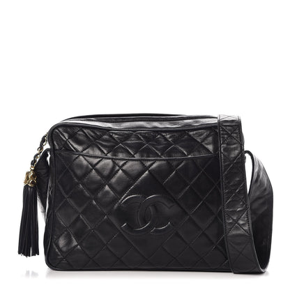 Chanel Lambskin Quilted Tassel Camera Case Black 1 of 7