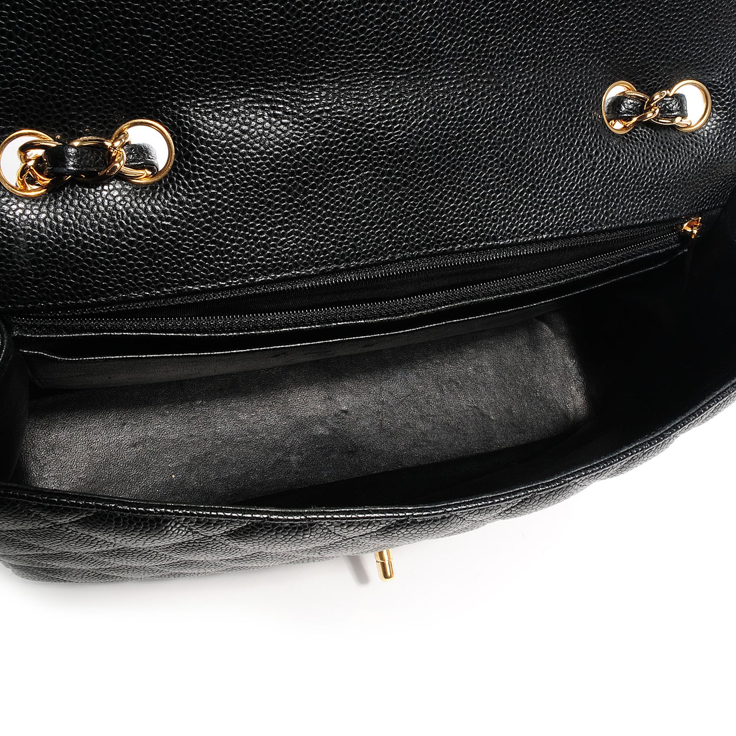 Caviar Jumbo Single Flap Black