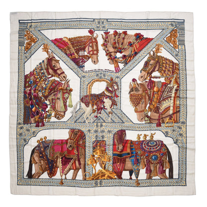 Hermes Cashmere Silk La Danse Du Cheval Shawl 140 1 of 8