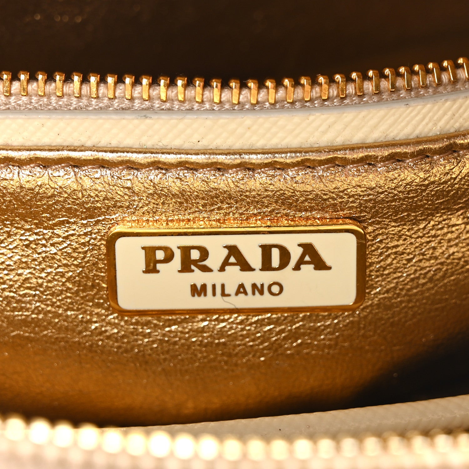 Prada Saffiano Vernice Studded Clutch Talco 6 of 10
