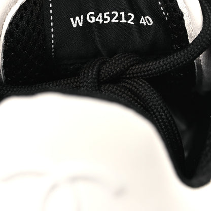 Chanel Lambskin Suede Calfskin Sneakers 40 Ivory White Black 10 of 11