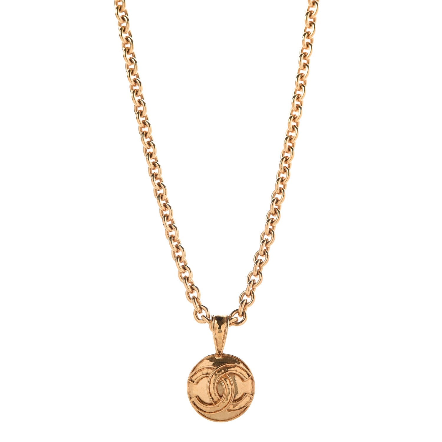 Chanel Chain CC Pendant Necklace Gold 1 of 8