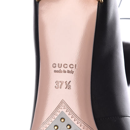 Gucci Calfskin Heloise Lace Up Ankle Boots 37.5 Black 6 of 7