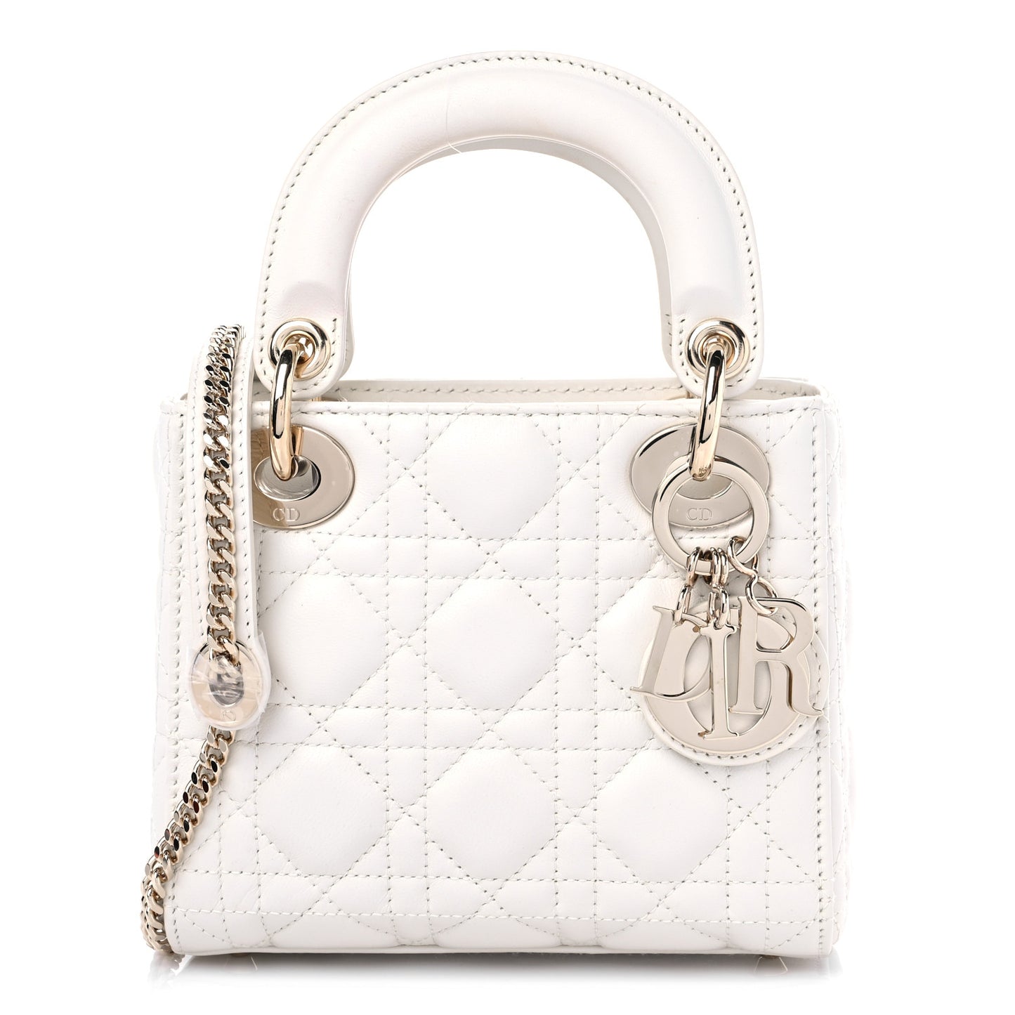 Lambskin Cannage Mini Lady Dior Latte