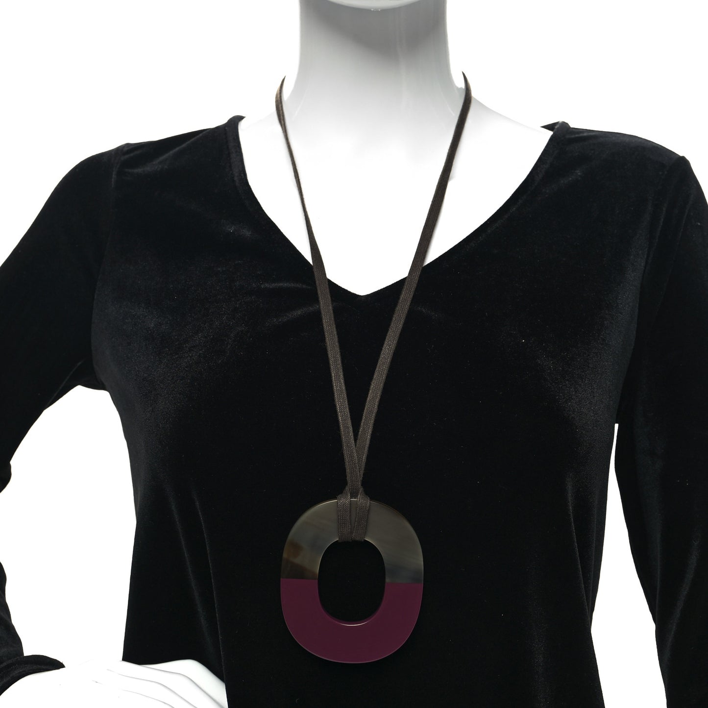 Lacquered Buffalo Horn Pendant Necklace