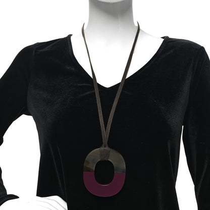 Hermes Lacquered Buffalo Horn Pendant Necklace 2 of 7