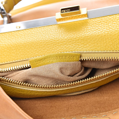 Fendi Vitello Saddle Cuoio Romano Selleria Large Peekaboo Iconic Satchel Saddle Ocra Moro 7 of 13