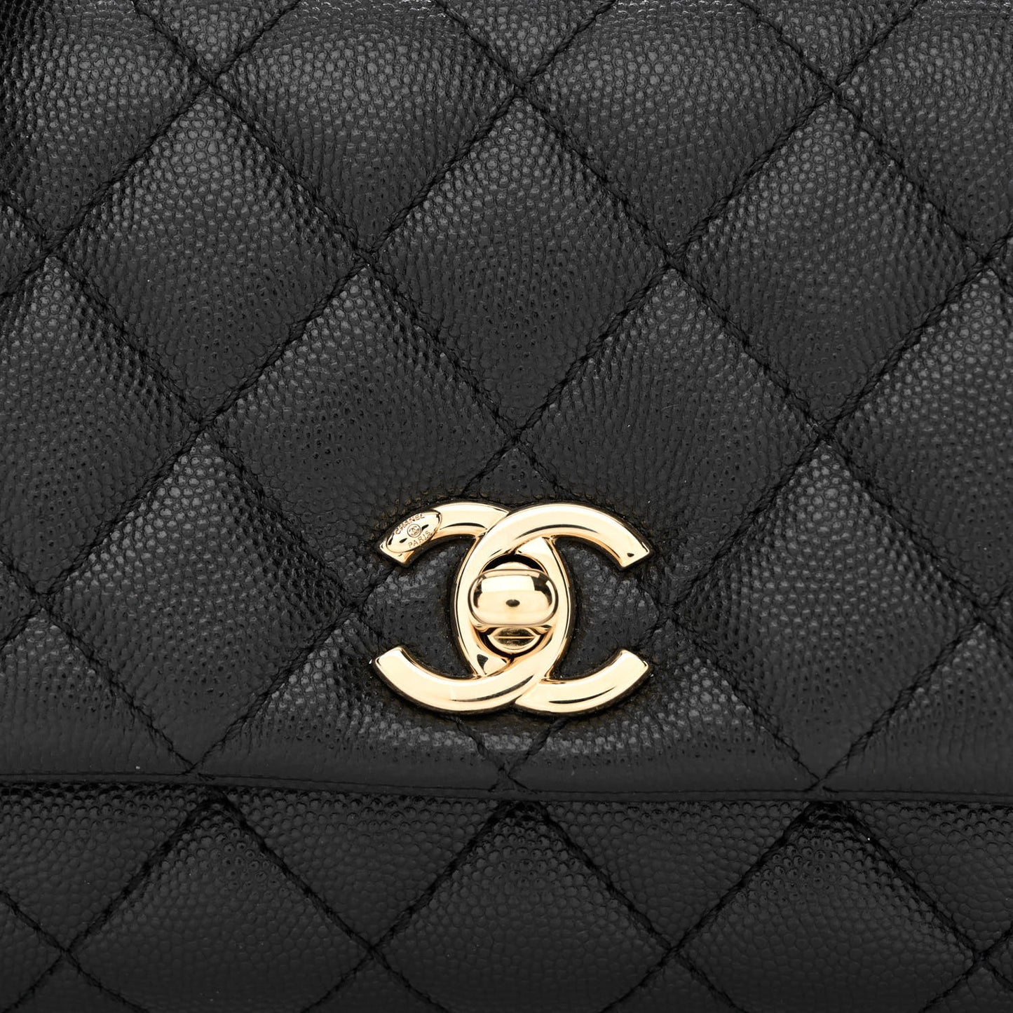 Caviar Quilted Extra Mini Coco Handle Flap Black