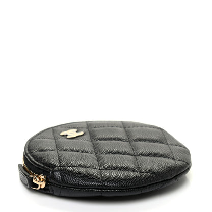 Chanel Caviar Quilted Round Clip On Coin Purse Black 4 of 7