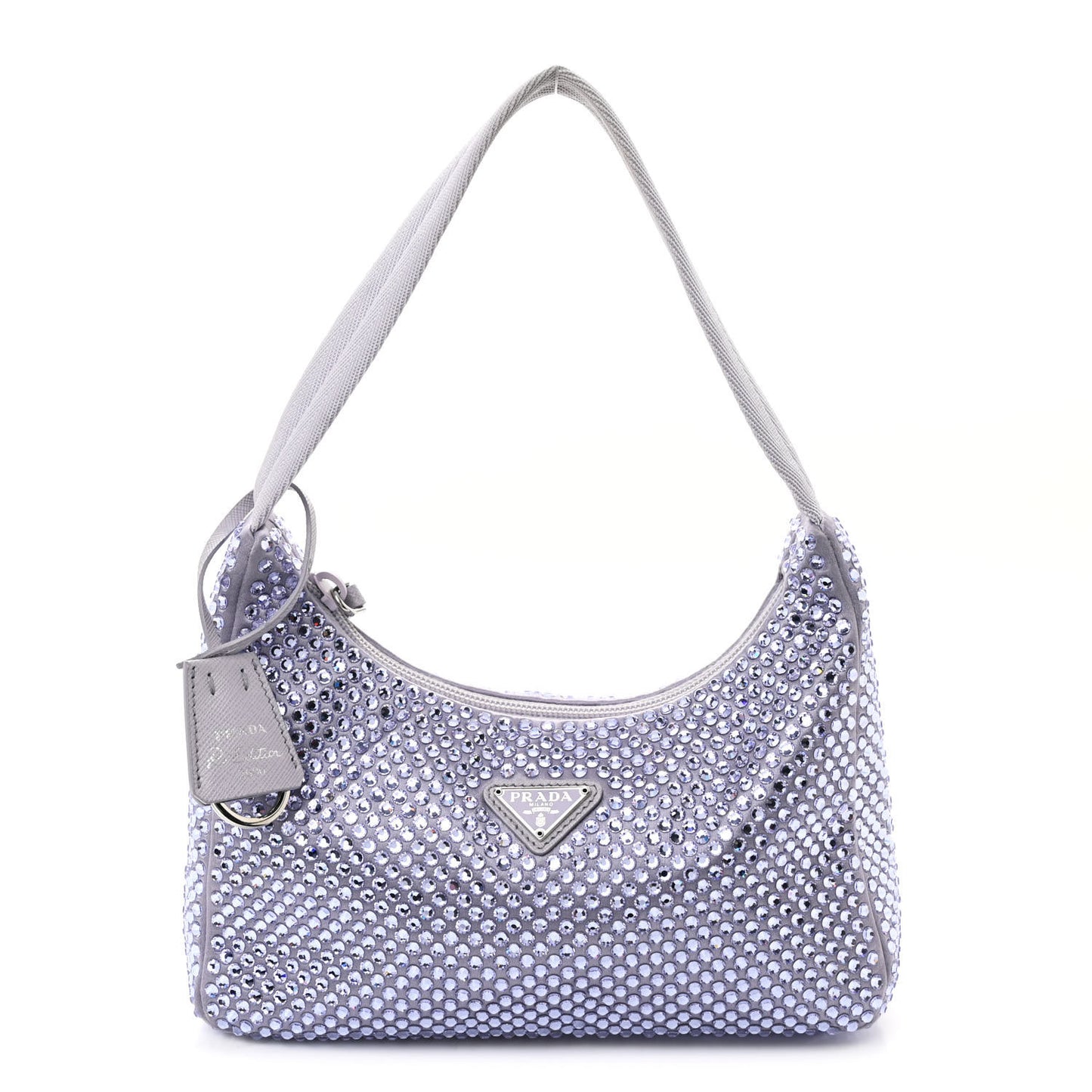 Satin Crystal Mini Re-Edition 2000 Bag Glicine
