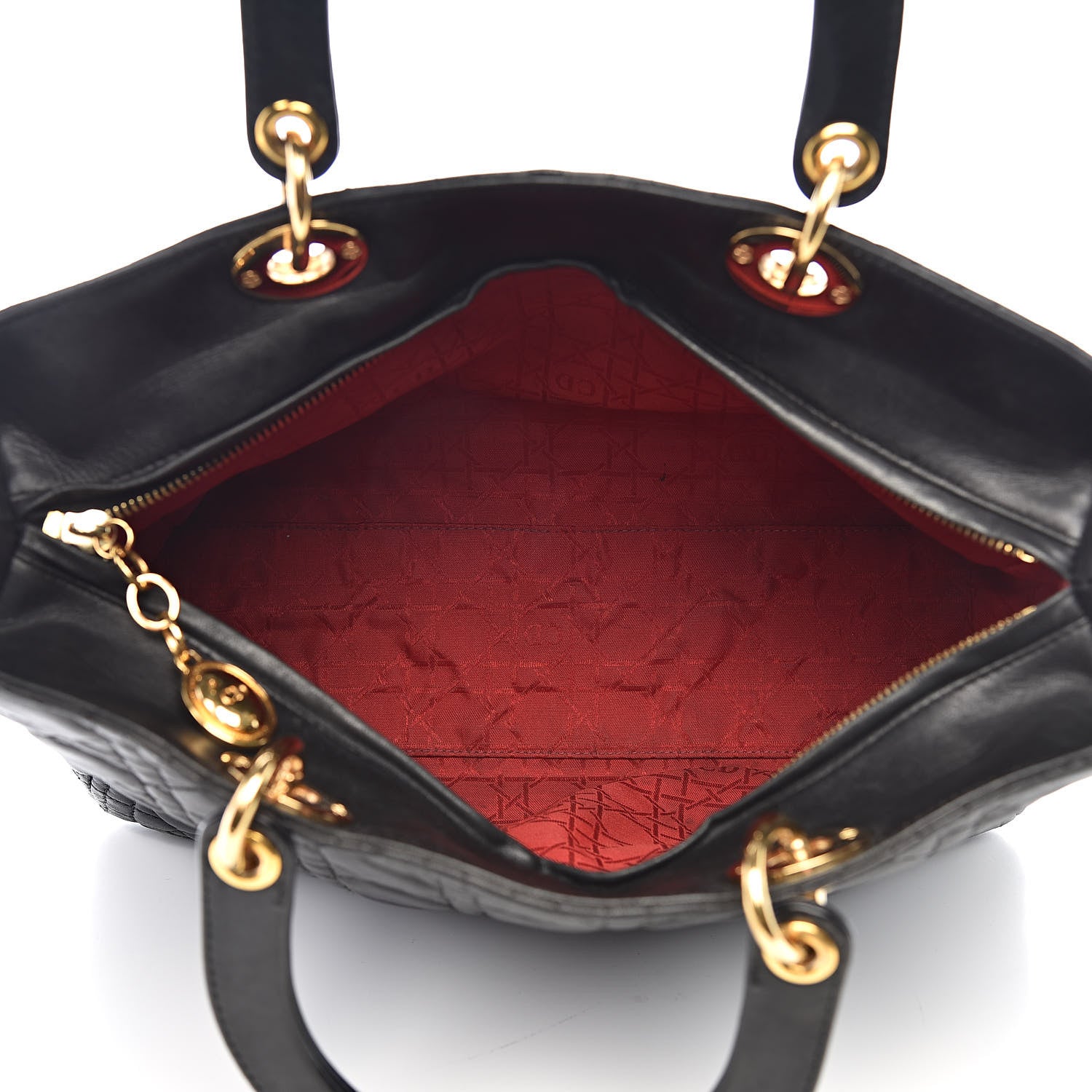 Christian Dior Lambskin Cannage Large Lady Dior Black 5 of 11