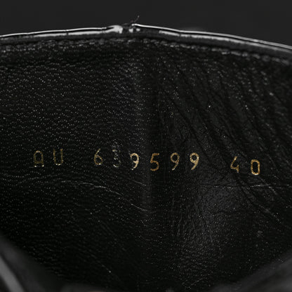 Saint Laurent Alligator Embossed Patent Calfskin Opyum 110 Ankle Boots 40 Black 9 of 10