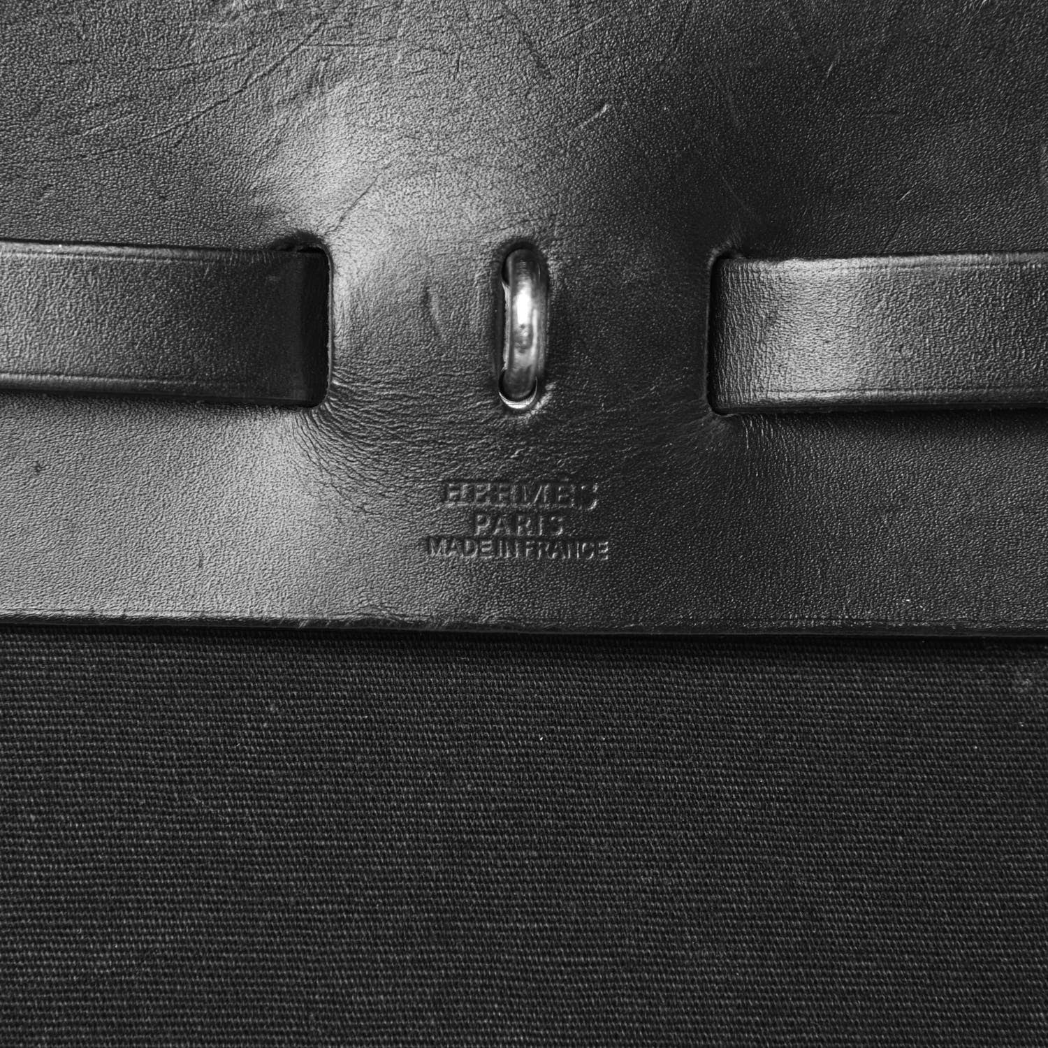Hermes Toile Vache Calfskin Herbag 39 MM Black 8 of 15