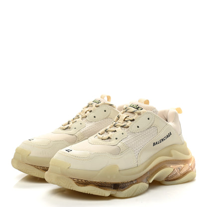 Balenciaga Fabric Mesh Clear Sole Mens Triple S Sneakers 42 Beige 3 of 10