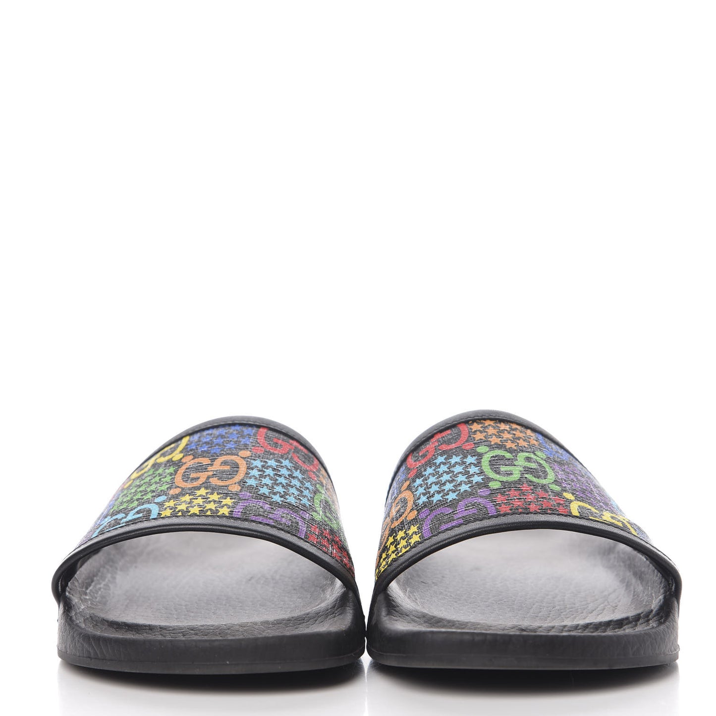 GG Supreme Monogram Psychedelic Slide Sandals 38 Black Multicolor
