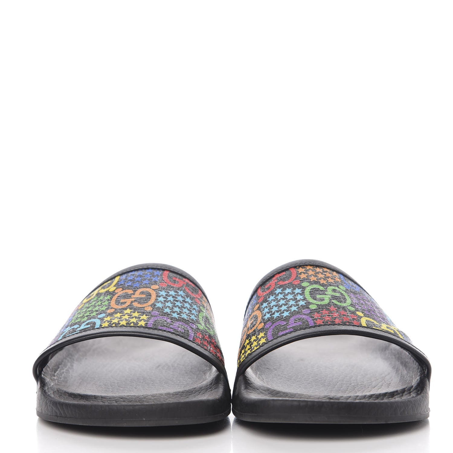 Gucci GG Supreme Monogram Psychedelic Slide Sandals 38 Black Multicolor 2 of 9