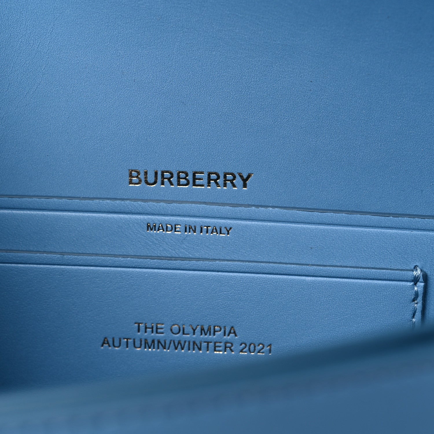 Burberry Calfskin Small Olympia Shoulder Bag Blue 7 of 14