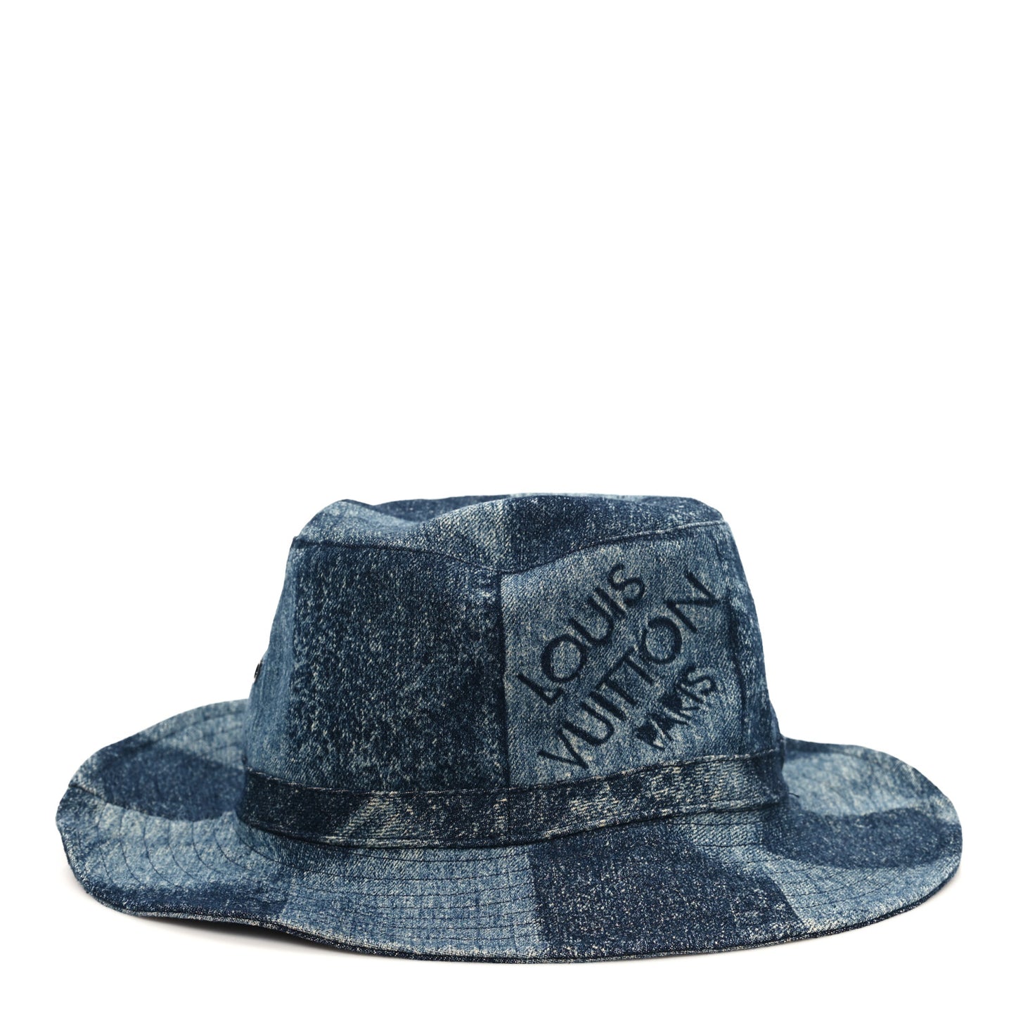Denim Damier Chapeau Skater Bucket Hat 58 Blue