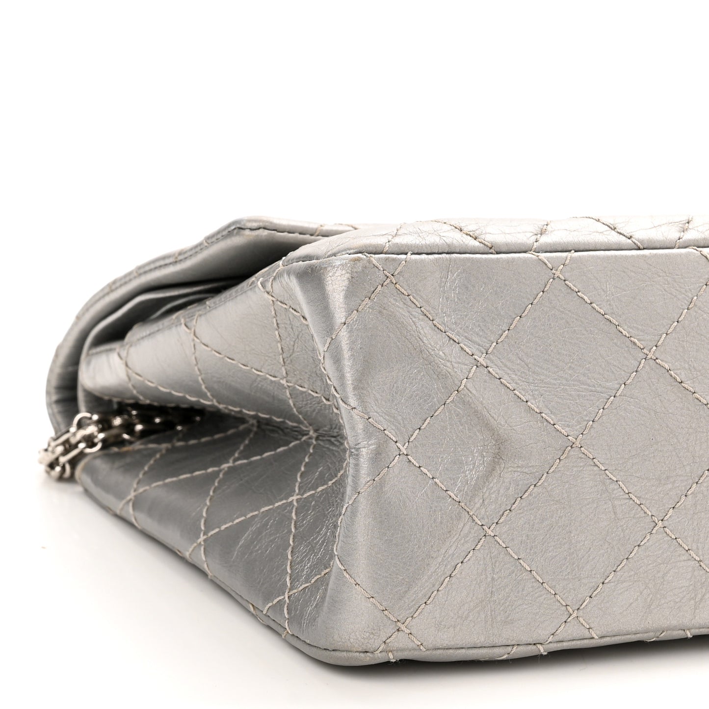Metallic Aged Calfskin Quilted 2.55 Reissue 226 Flap Silver