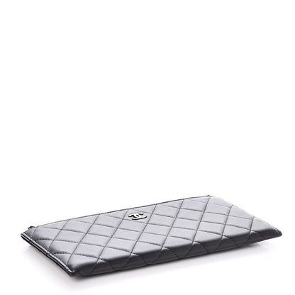Chanel Lambskin Quilted Zip Pouch Black 3 of 8
