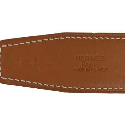 Hermes Epsom Swift 32mm H Belt 85 34 Gold Craie 3 of 6