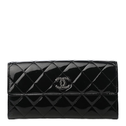 Chanel Patent Quilted Large Brilliant Flap Wallet Black 1 of 7
