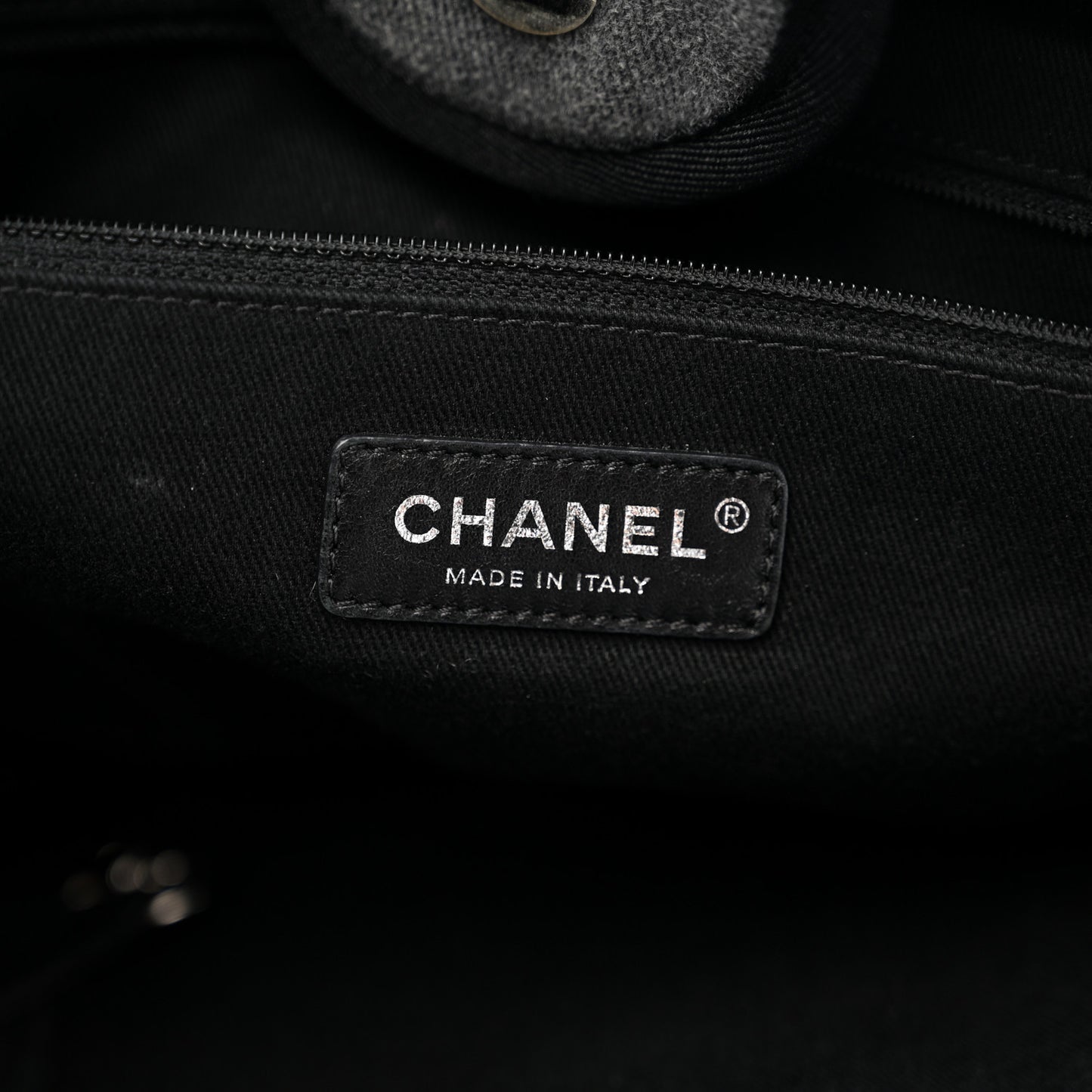 Canvas Sequin Medium Deauville Tote Charcoal