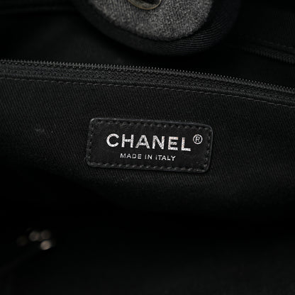 Chanel Canvas Sequin Medium Deauville Tote Charcoal 6 of 11