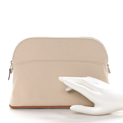 Hermes Cotton Canvas Bolide Travel Cosmetic Pouch MM Natural 2 of 9