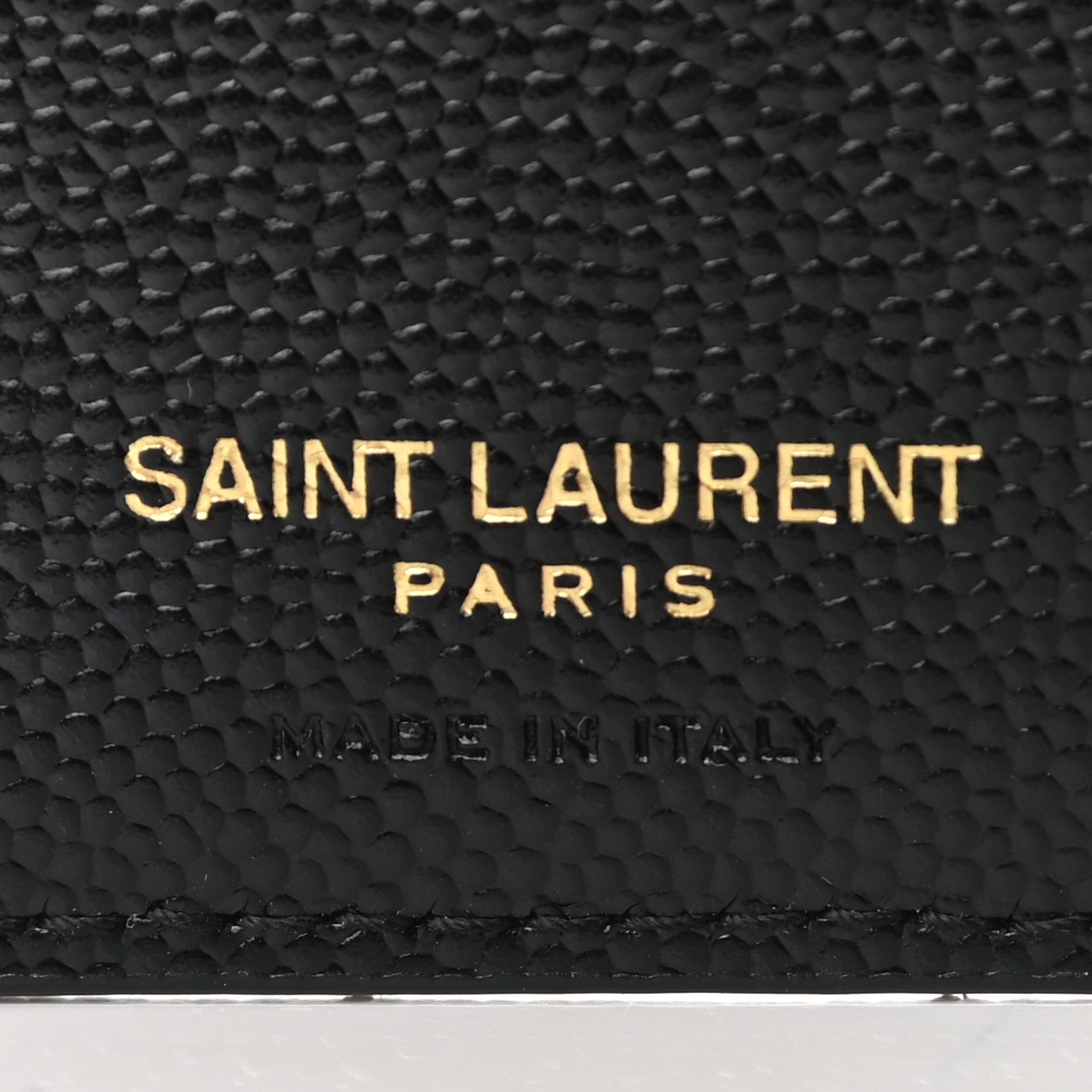 Saint Laurent Grain De Poudre Matelasse Chevron Monogram Zipped Card Case Black 5 of 6