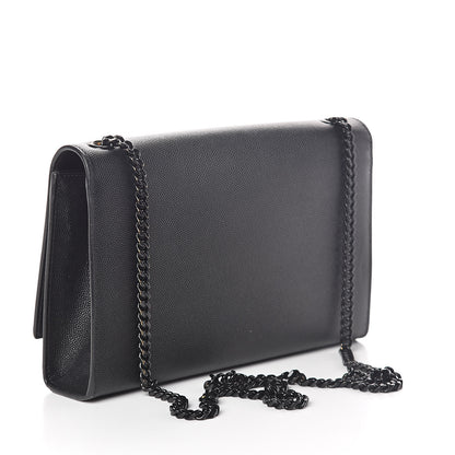 Saint Laurent Grain De Poudre Medium Classic Monogram Kate Satchel Black 3 of 10