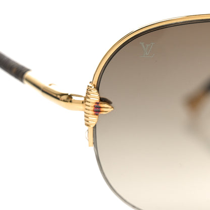 Louis Vuitton Monogram Petite Viola Pilote Aviator Sunglasses Z0571U Brown 5 of 8
