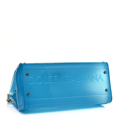 Dolce & Gabbana Rubber Semi Transparent Miss Sicily Satchel Blue 4 of 13