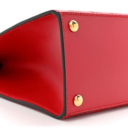 Gucci Guccissima Signature Medium Padlock Top Handle Bag Hibiscus Red 9 of 11