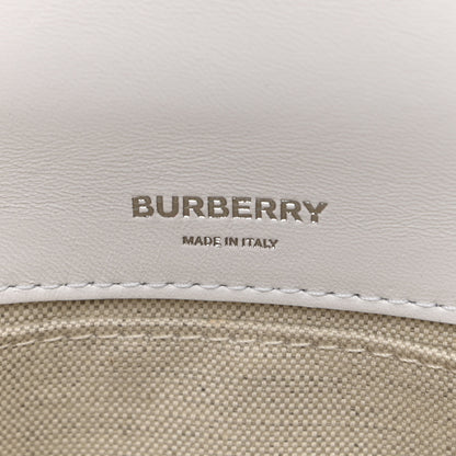 Burberry Woven Calfskin Mini Latticed Lola Bag Black White 6 of 11